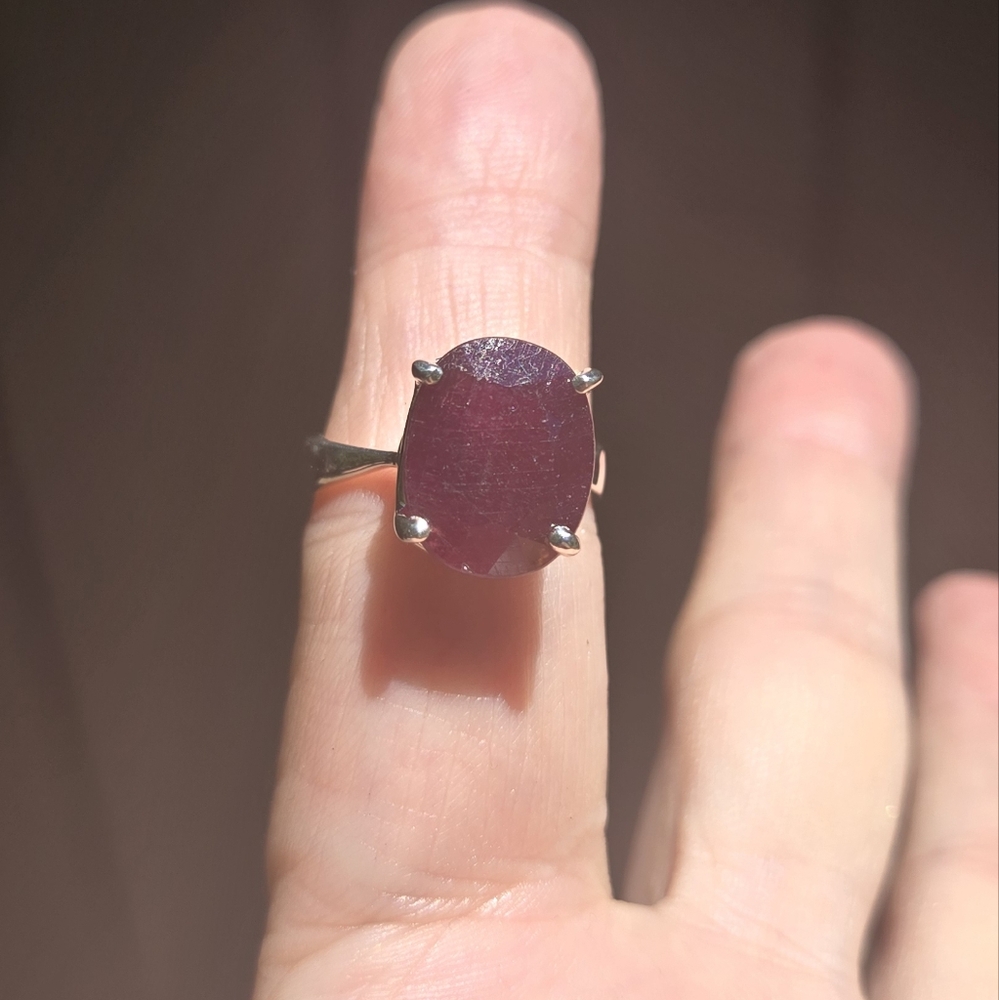 Ruby 5k sterling ring sz7.25 - Picture 7 of 9